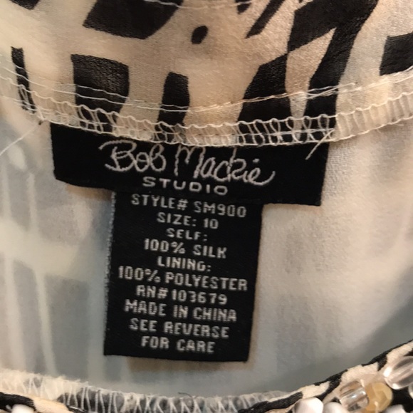 🌸NEW🌸 Bob Mackie Vintage Zebra Silk Top - Picture 6 of 15